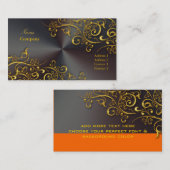 Zwervels/goudzwammen, gelaagd/gesmolten staal visitekaartje (Voorkant / Achterkant)