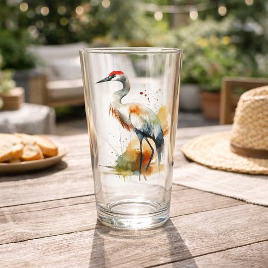 Zwervende Kraanvogel Glas