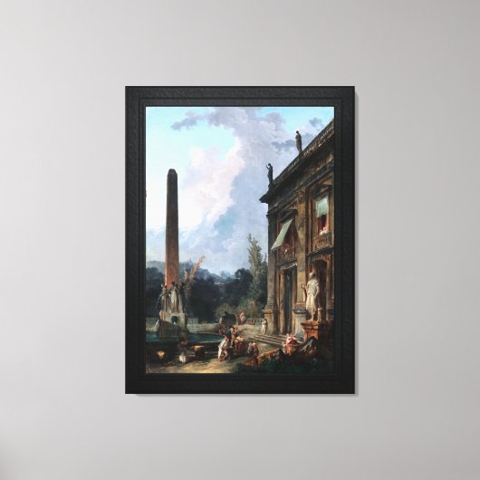 Zwervende Minstrelen door Hubert Robert Canvas Afdruk (Voorkant)