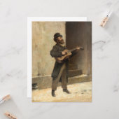 Zwervende muzikant met een gitaar (door Induno) Kaart (Voorkant / Achterkant in situ)