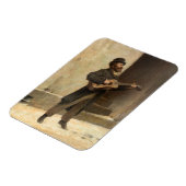 Zwervende muzikant met een gitaar (door Induno) Magneet (Linkerzijde)