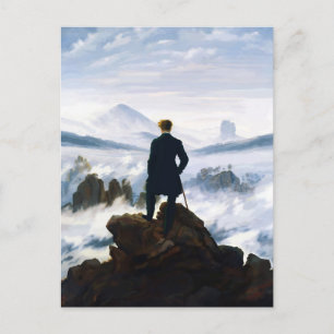 Zwerver boven de zee van nevel, Caspar D Friedrich Feestdagenkaart