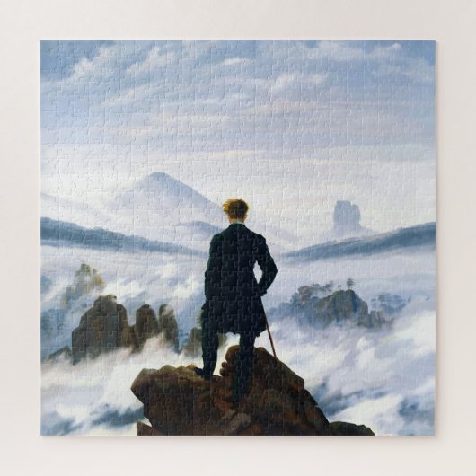 Zwerver boven de zee van nevel, Caspar D Friedrich Legpuzzel (Verticaal)