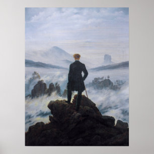 Zwerver boven zee van nevel – Friedrich Poster