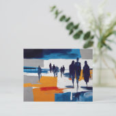 Zwervers na de storm – Abstracte figuren Briefkaart (Staand voorkant)