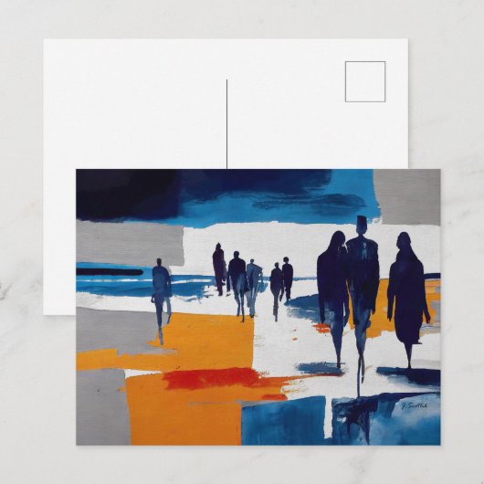 Zwervers na de storm – Abstracte figuren Briefkaart (Voorkant / Achterkant)