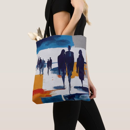Zwervers na de storm – Abstracte figuren Tote Bag (Dichtbij)