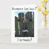 "ZWET OP JE IS WAT IK BEN" VROUW SCARECROOM KAART (Gele Bloem)