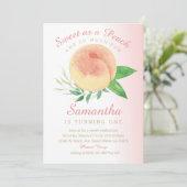 Zweten als een perzik verjaardag uitnodiging (Staand voorkant)