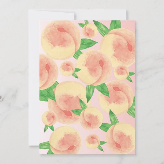 Zweten als een perzik verjaardag uitnodiging (Achterkant)