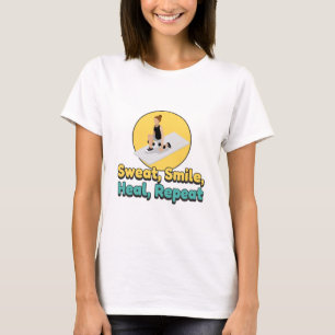 Zweten, glimlachen, genezen, lichaam en geest gene t-shirt
