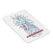 Zweten Roze en Blauwe Waterverf Ananas Magneet (Rechterzijde)