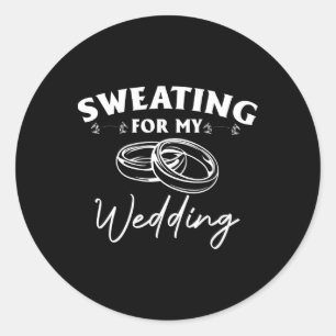 Zweten voor mijn bruiloft bruid workout gym ronde sticker