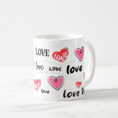 zweterige liefde hart koffiemok (Voorkant rechts)