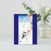 Zwets- en Perzikbloesems Hiroshige Fine Art Briefkaart (Staand voorkant)