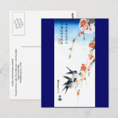 Zwets- en Perzikbloesems Hiroshige Fine Art Briefkaart (Voorkant / Achterkant)