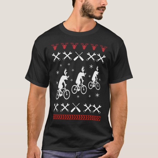 Zwetse kerstmis fietsen t-shirt (Voorkant)