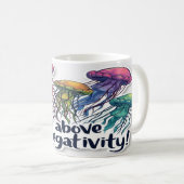 Zweven boven de negativiteit - Inspirerend quote D Koffiemok (Voorkant rechts)