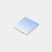 Zwevend blauw golvend ontwerp post-it® notes (Schuin)