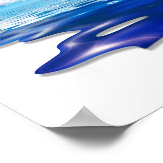 zwevend blauw poster (Hoek)