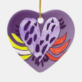Zwevend hart keramisch ornament (Achterkant)