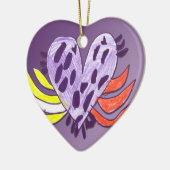 Zwevend hart keramisch ornament (Links)