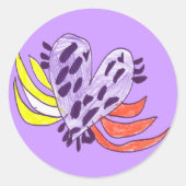 Zwevend hart ronde sticker (Voorkant)