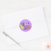Zwevend hart ronde sticker (Envelop)
