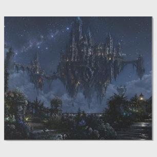 Zwevend Kasteel Sterrennacht Inpakpapier