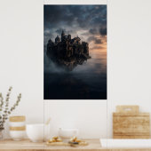 Zwevend oud kasteel poster (Keuken)
