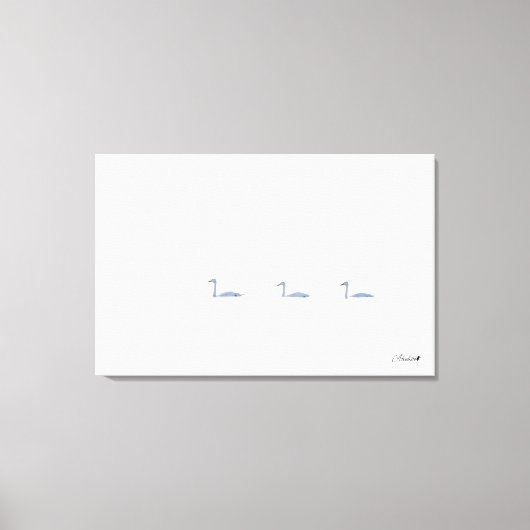 Zwevend - toendra zwaan canvas afdruk (Voorkant)