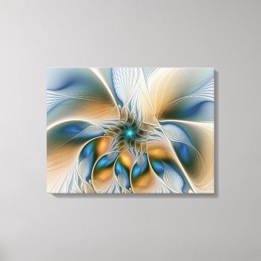 Zwevende, abstracte fantasie fractale kunst in bla canvas afdruk (Voorkant)