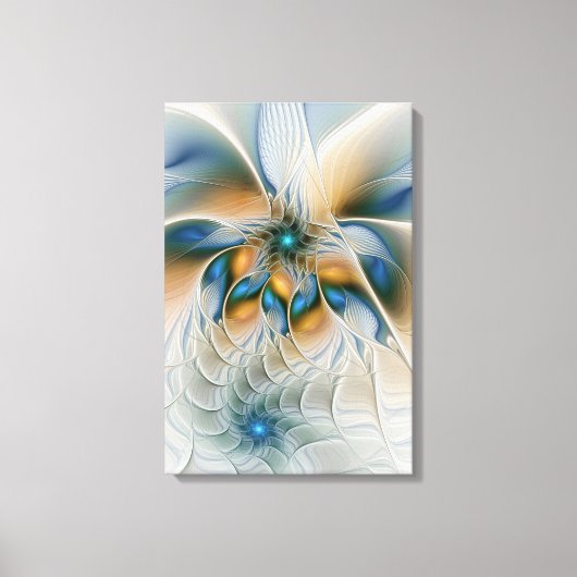 Zwevende, abstracte fantasie fractale kunst in bla canvas afdruk (Voorkant)