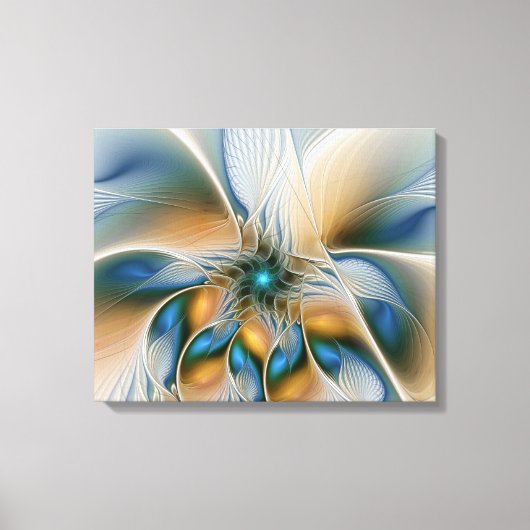 Zwevende, abstracte fantasie fractale kunst in bla canvas afdruk (Voorkant)