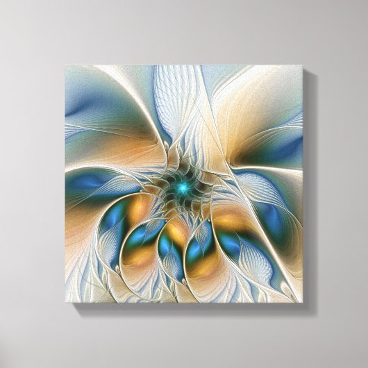 Zwevende, abstracte fantasie fractale kunst in bla canvas afdruk (Voorkant)