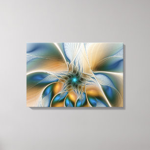 Zwevende, abstracte fantasie fractale kunst in bla canvas afdruk