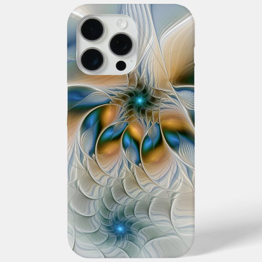 Zwevende, abstracte fantasie fractale kunst in bla Case-Mate iPhone case (Achterkant)