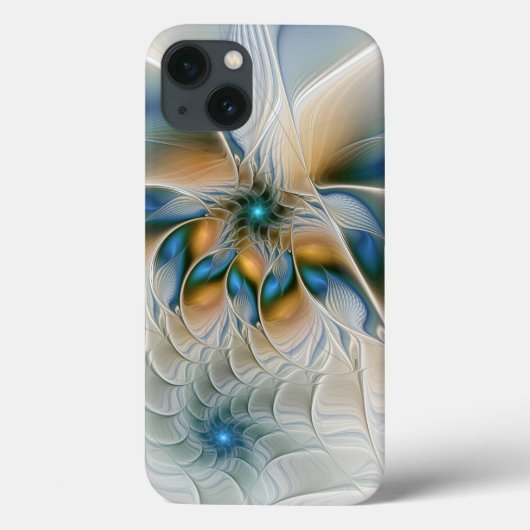 Zwevende, abstracte fantasie fractale kunst in bla Case-Mate iPhone case (Achterkant)