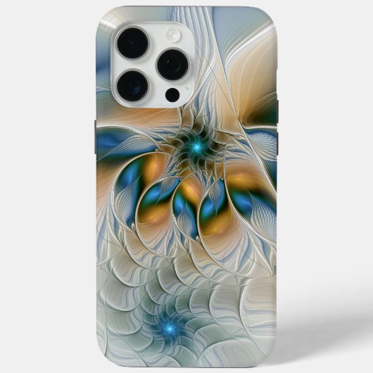 Zwevende, abstracte fantasie fractale kunst in bla Case-Mate iPhone case (Achterkant)