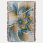 Zwevende, abstracte fantasie fractale kunst in bla deken (Voorkant Verticaal)