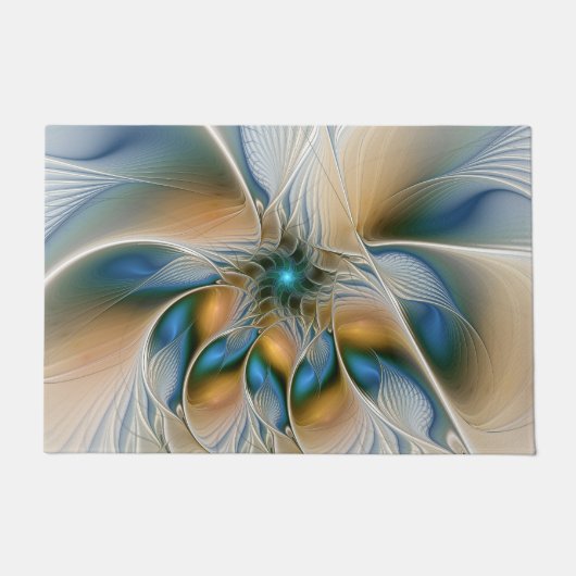 Zwevende, abstracte fantasie fractale kunst in bla deurmat (Voorkant)