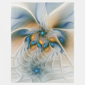 Zwevende, abstracte fantasie fractale kunst in bla fleece deken (Voorkant)