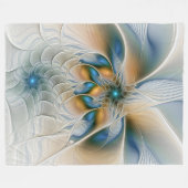 Zwevende, abstracte fantasie fractale kunst in bla fleece deken (Voorkant (Horizontaal))