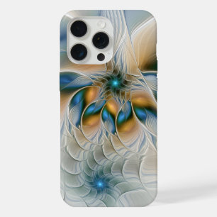 Zwevende, abstracte fantasie fractale kunst in bla iPhone 15 pro max case