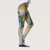 Zwevende, abstracte fantasie fractale kunst in bla leggings (Rechts)
