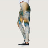 Zwevende, abstracte fantasie fractale kunst in bla leggings (Links)