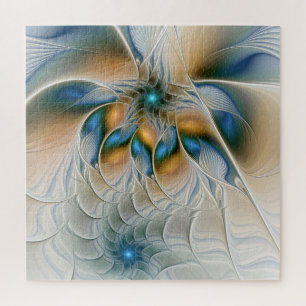 Zwevende, abstracte fantasie fractale kunst in bla legpuzzel