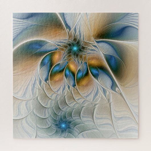 Zwevende, abstracte fantasie fractale kunst in bla legpuzzel (Verticaal)