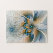 Zwevende, abstracte fantasie fractale kunst in bla legpuzzel (Horizontaal)