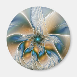 Zwevende, abstracte fantasie fractale kunst in bla magneet